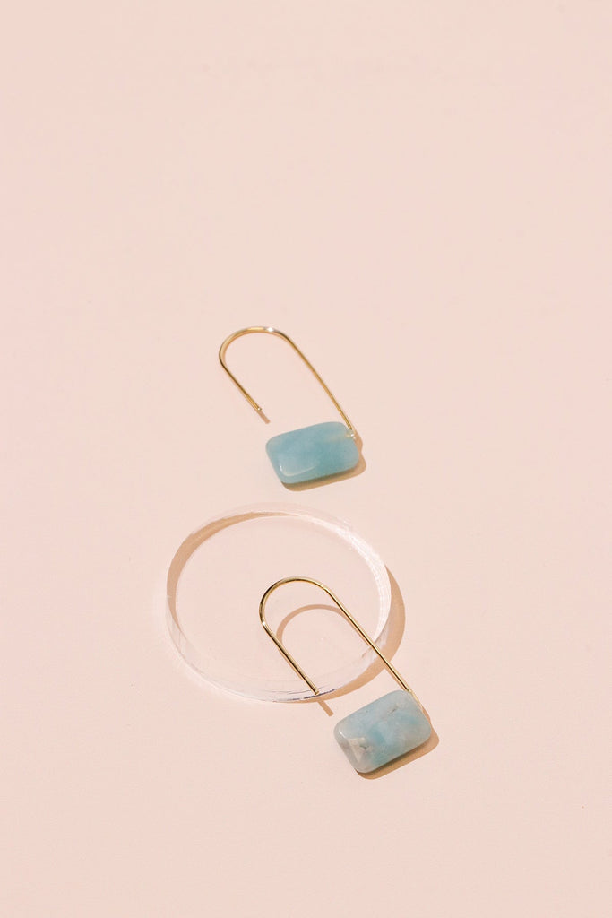 Amazonite + Gold Gemstone Earrings - Heyday