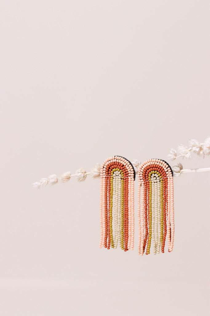 Blush + Terracotta Rainbow Earrings - Heyday
