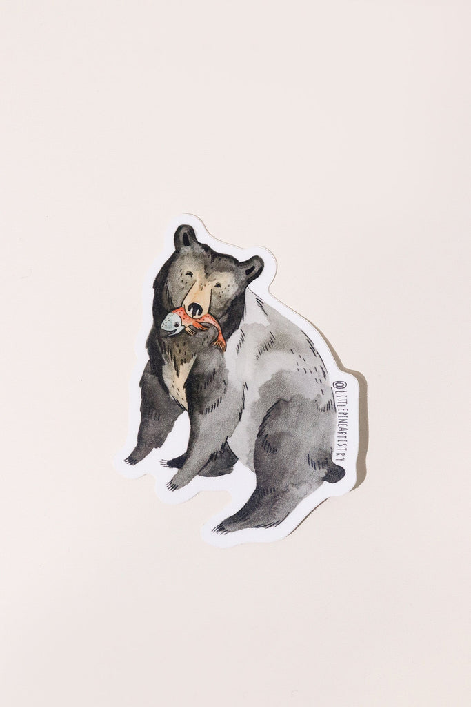 Fishing Black Bear Sticker - Heyday