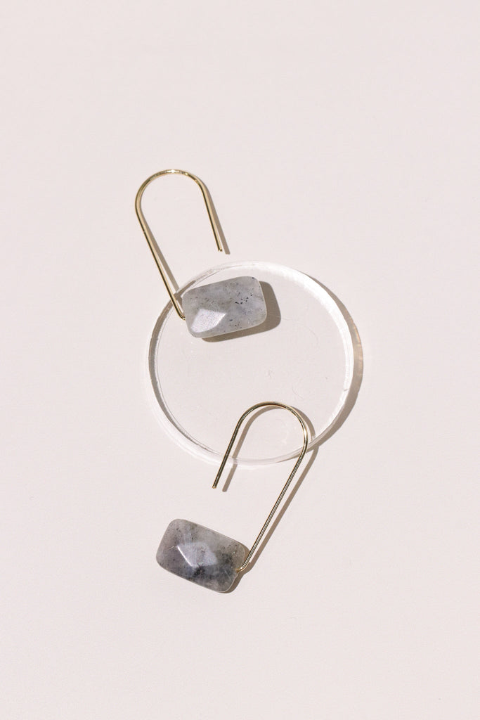 Labradorite + Gold Gemstone Earrings - Heyday