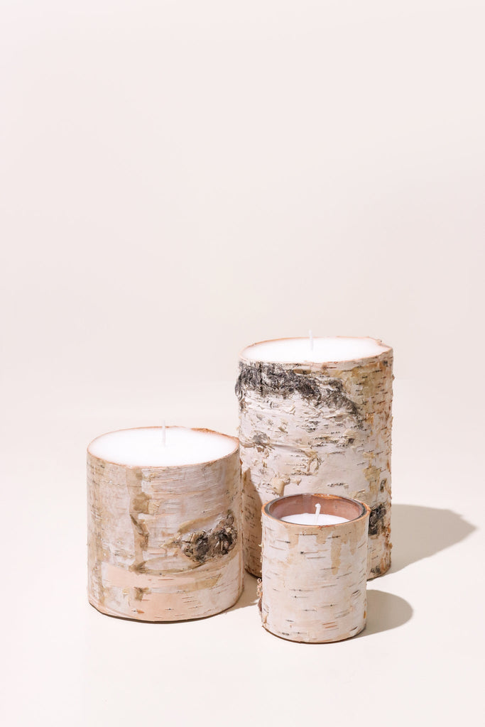 Medium Birchwood Pillar Candle - Heyday