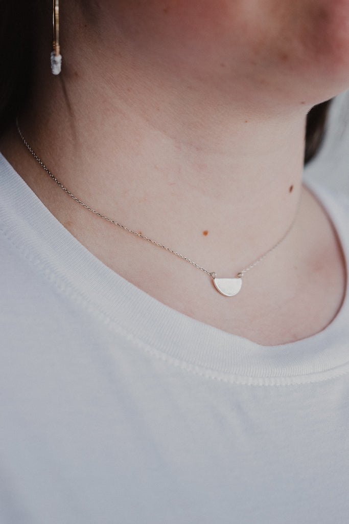 Silver Half Moon Necklace - Heyday