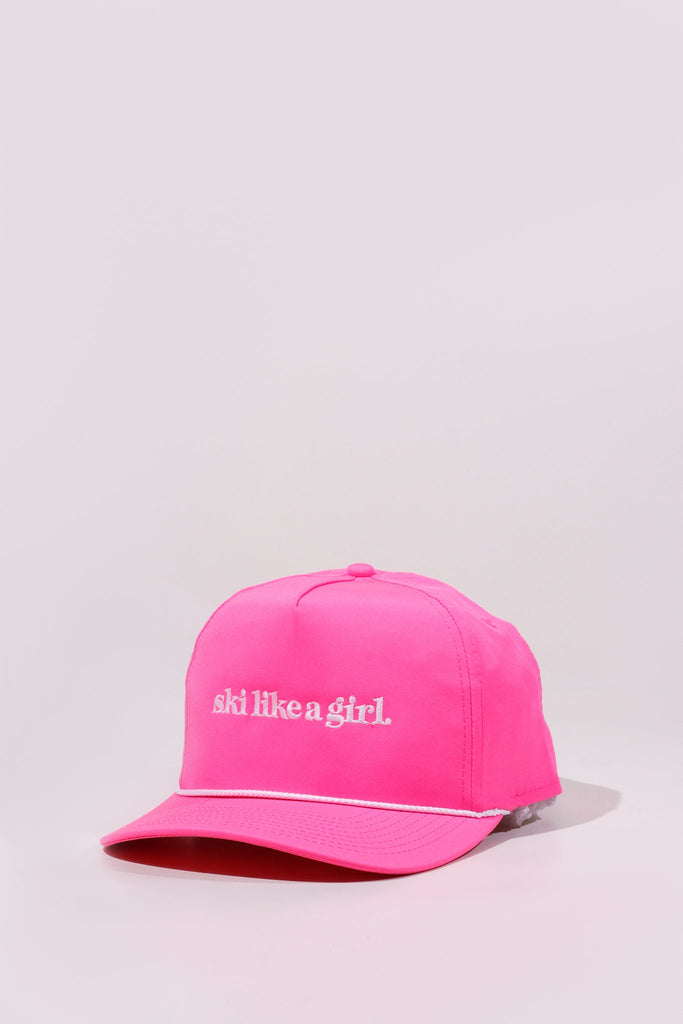 Ski Like a Girl Hot Pink Rope Hat - Heyday