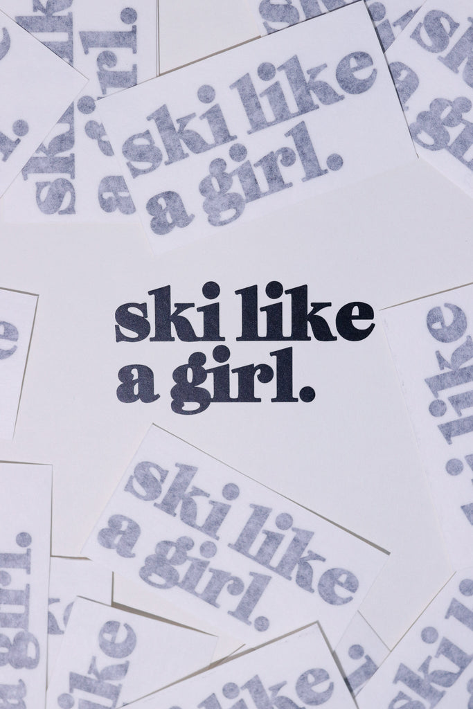 Ski Like a Girl Small Black Sticker - Heyday
