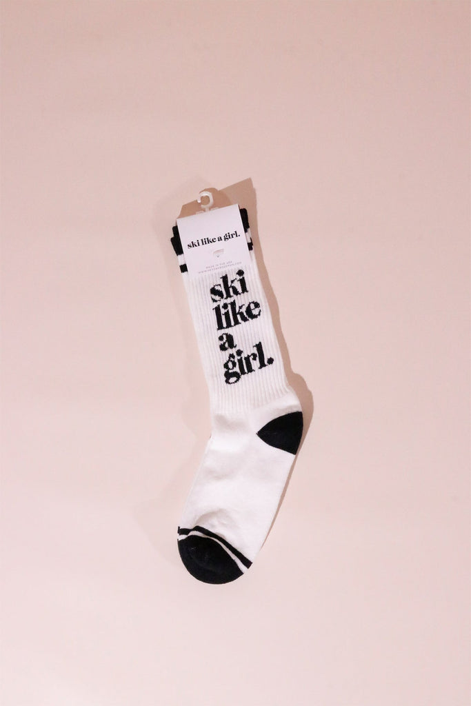 Ski Like a Girl White Socks - Heyday