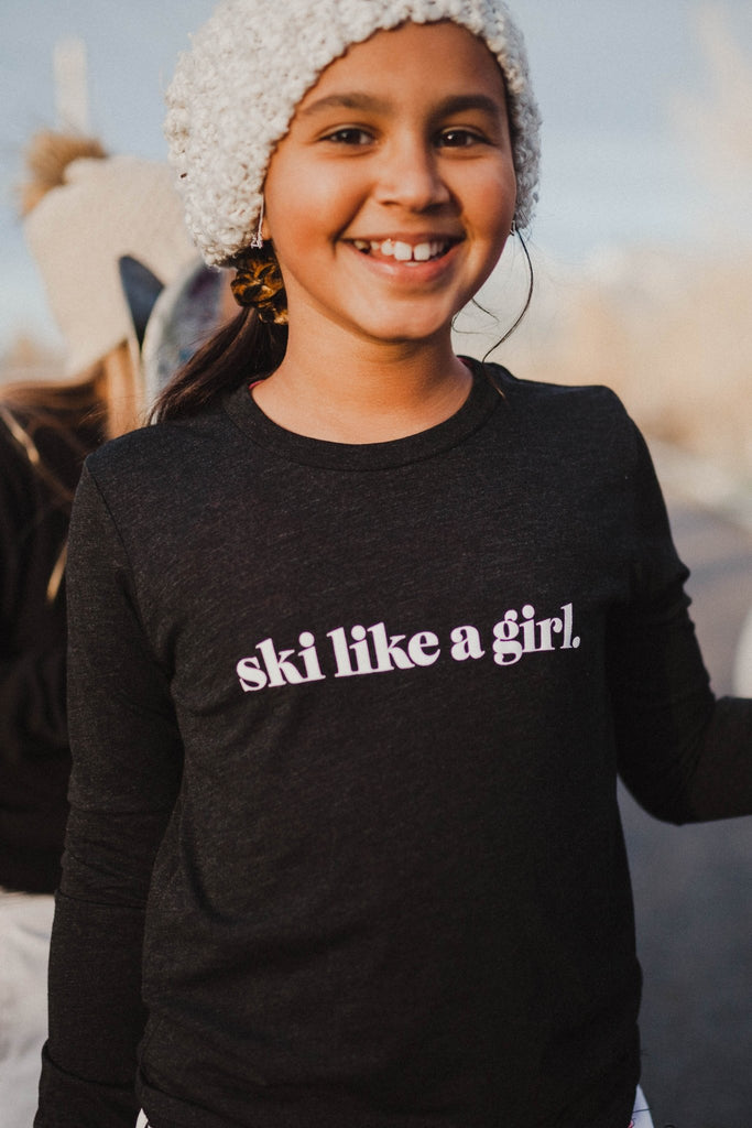 Ski Like a Girl Youth Long Sleeve Shirt - Heyday