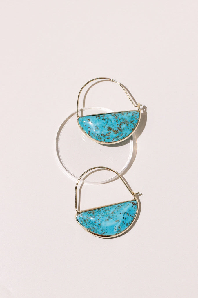 Turquoise + Gold Prism Earrings - Heyday