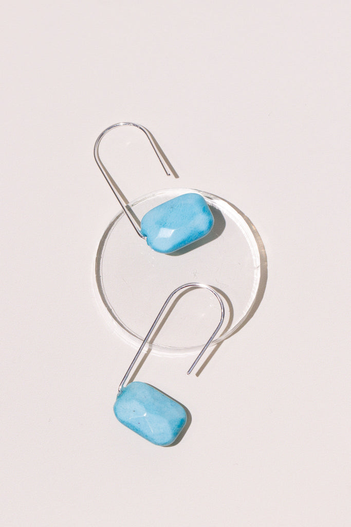 Turquoise + Silver Gemstone Earrings - Heyday