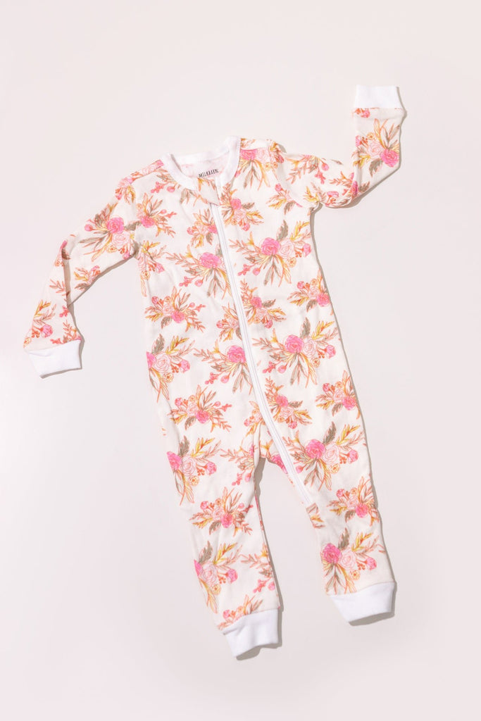Vintage Floral Zipper Pajama - Heyday